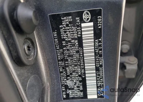 2017 Toyota Avalon Xle Premium z USA, uszkodzony, nr VIN 4T1BK1EB6HU244027